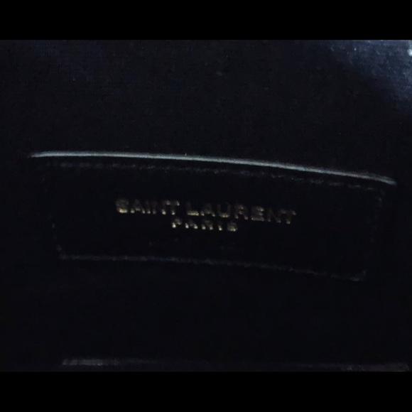 Yves Saint Laurent-AUTHENTIC (NWT/Box) Black Leather & Gold Hardware CLUTCH - Picture 9 of 16